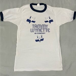 1970s Tammy Wynette Concert T-Shirt Ringer Tee George Jones